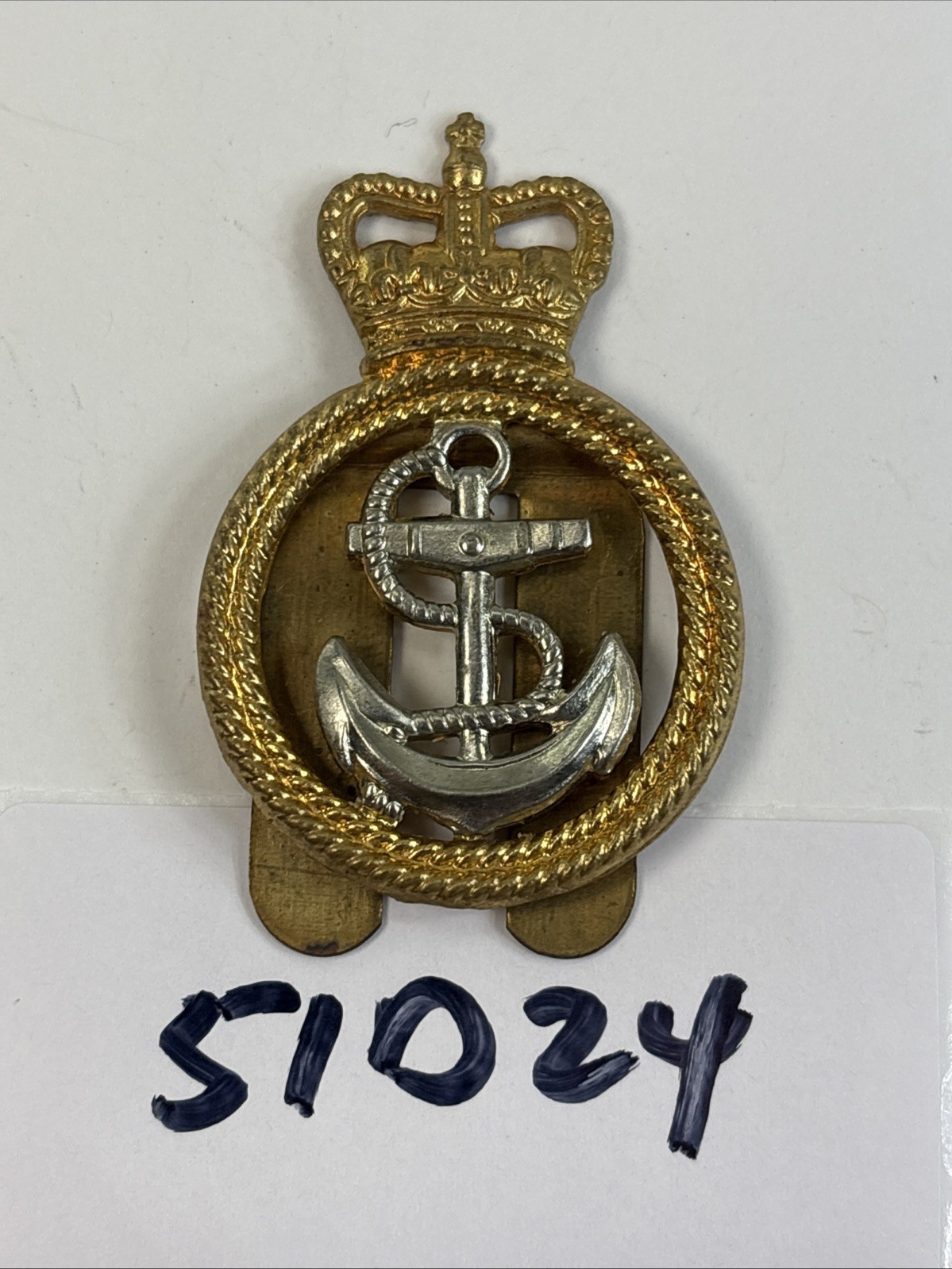 British Royal Navy Petty Officers Cap Badge Insignia Anchor Slide Clip 51D24 British Royal Navy Petty Officers Cap Badge Insignia Anchor Slide Clip 51D24