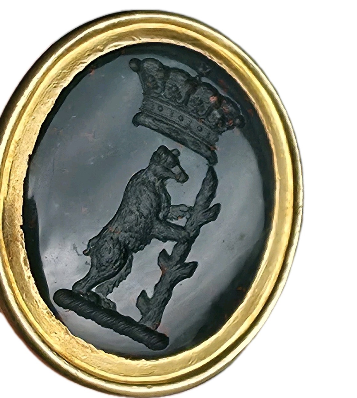 Henry Richard Greville 3rd Earl Warwick Gold Bloodstone Intaglio Wax Seal Matrix