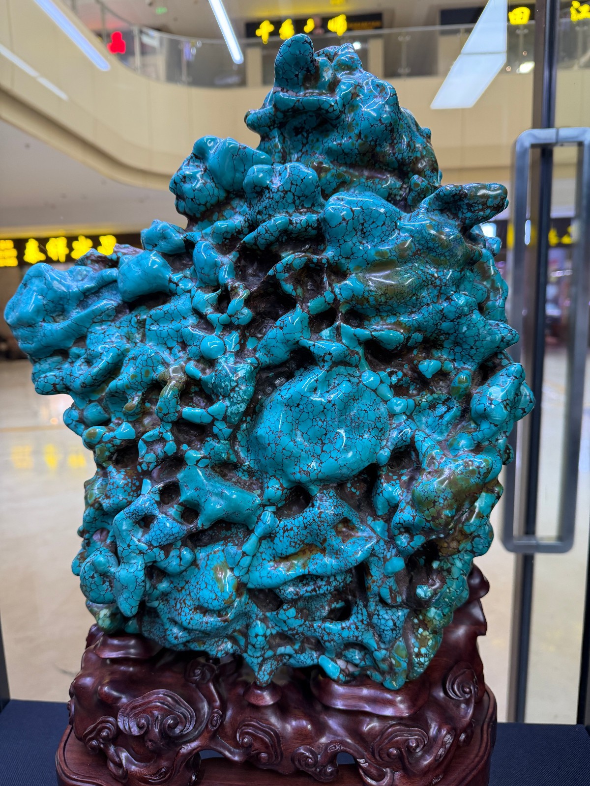1pc Natural turquoise specimen mineral ore Reiki Decor collectibles+stand