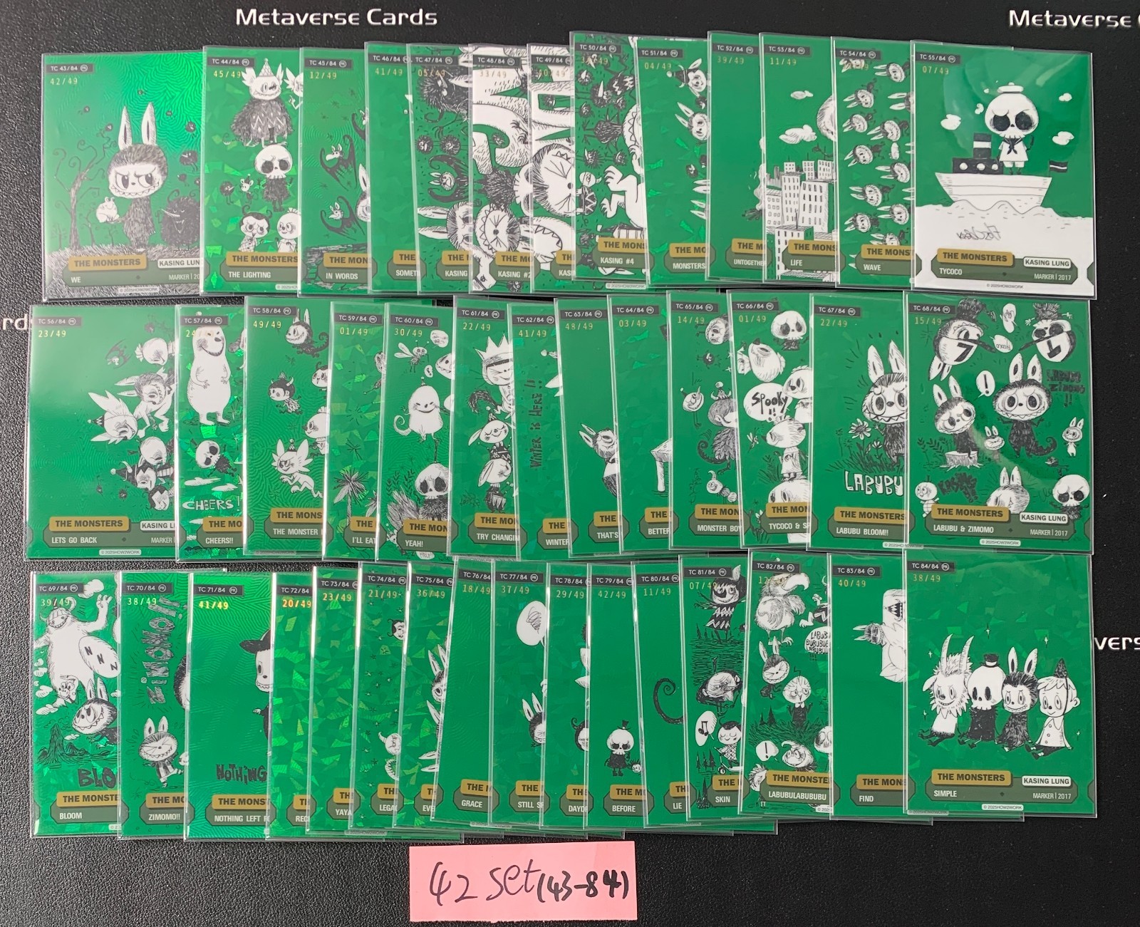 2025 How2Work The Monsters Labubu series3 PR43-84 /49 Green Foil Complete Set 42 2025 How2Work The Monsters Labubu series3 PR43-84 /49 Green Foil Complete Set 42
