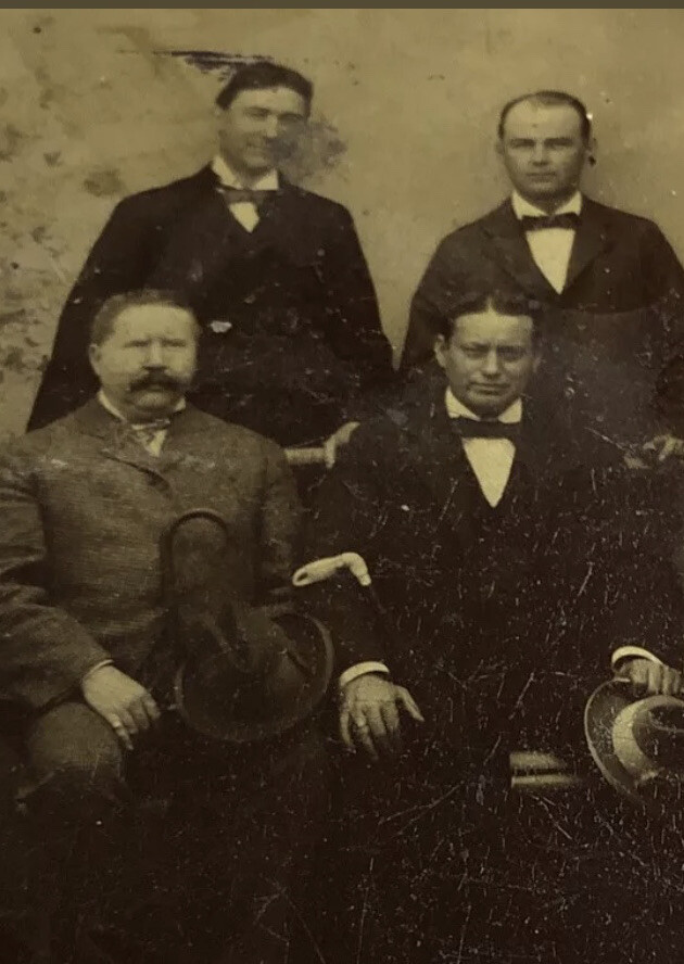 Rare Antique Tintype Portrait of Theodore Roosevelt and Harry Houdini Mysterious