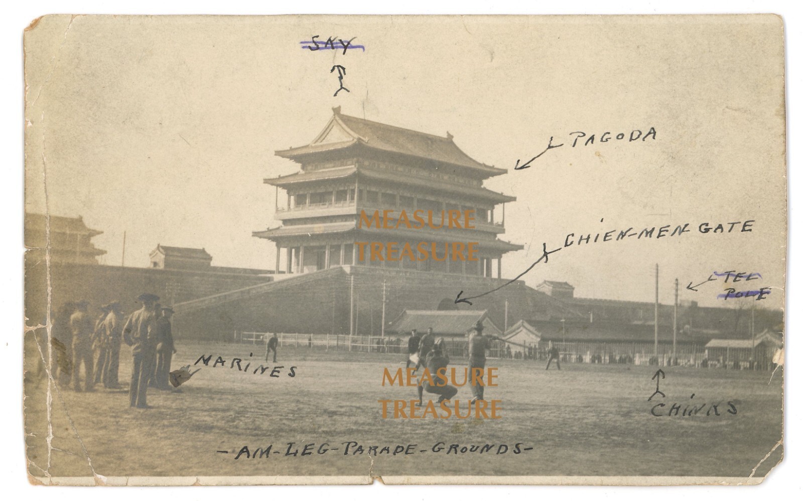 C.1912 WOW BASEBALL GAME BEIJING CHINA USMC MARINES AMERICAN LEGATION PHOTO F2 C.1912 WOW BASEBALL GAME BEIJING CHINA USMC MARINES AMERICAN LEGATION PHOTO F2