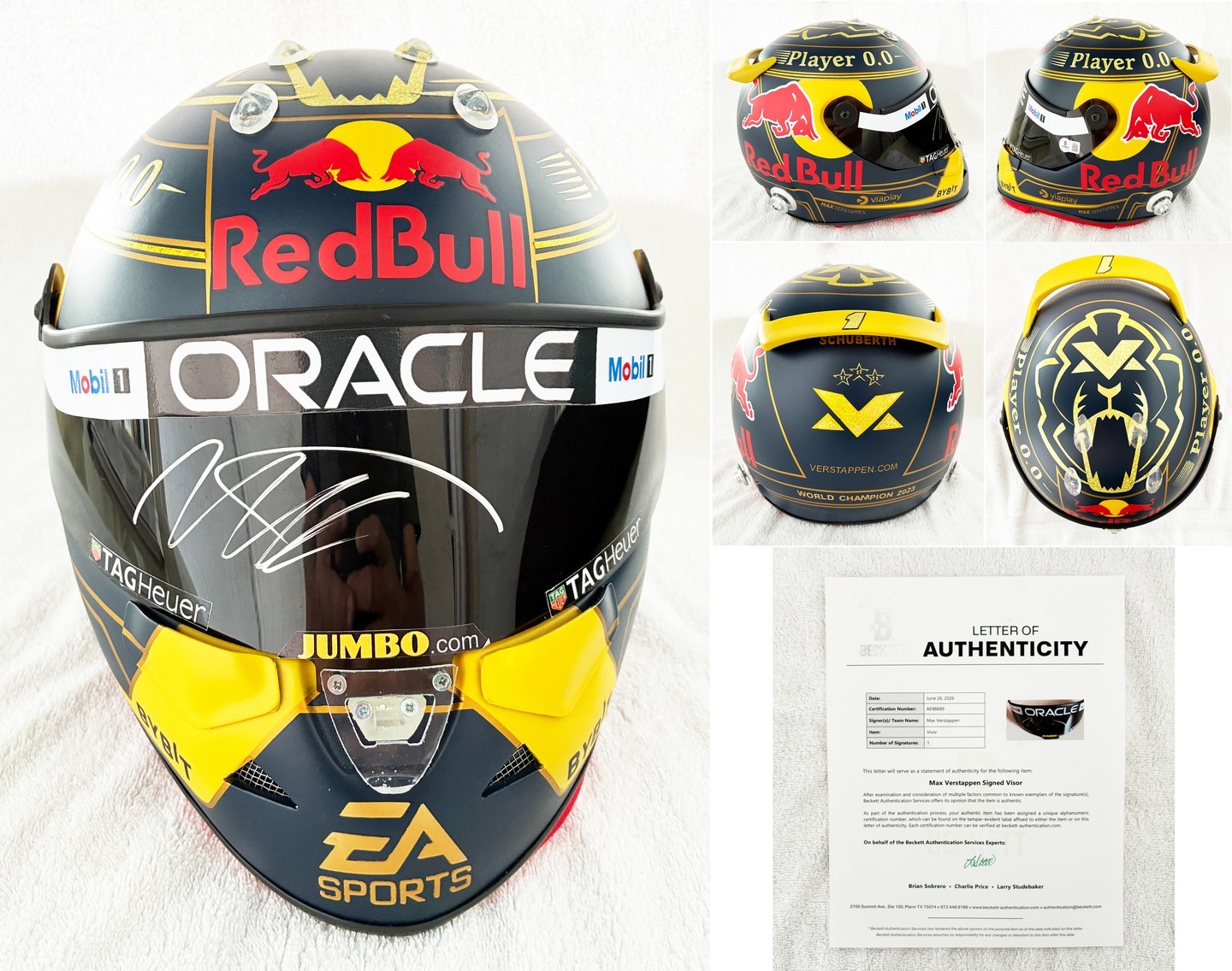 Max Verstappen Signed Helmet 1:1 Full Size 2023 World Champion Red Bull F1 Be... Max Verstappen Signed Helmet 1:1 Full Size 2023 World Champion Red Bull F1 Be...