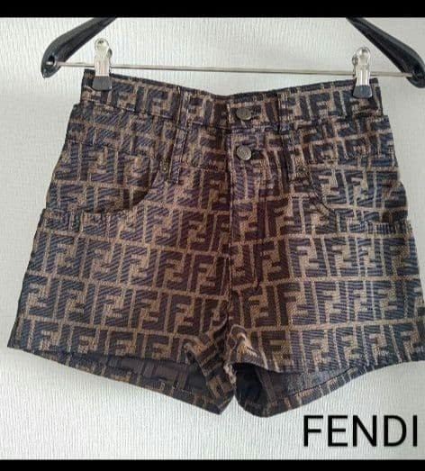 Fendi Zucca Pattern Shorts Sweater Antique 2 Piece Set Women Rare Luxury Designe