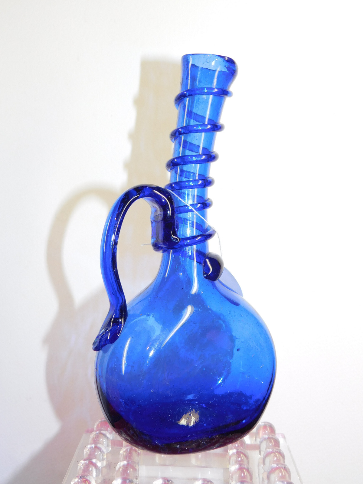 Wonderful Cobalt Blue Bottle Rare PERSIAN SNAKE ROSE WATER FLASK c1650-1700's Wonderful Cobalt Blue Bottle Rare PERSIAN SNAKE ROSE WATER FLASK c1650-1700's