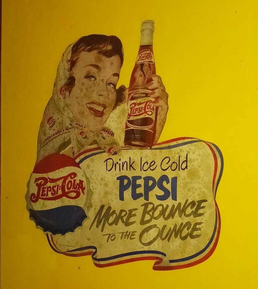 Antique Paper PEPSI Double Dot Die Cut More Bounce to the Ounce Sparkling