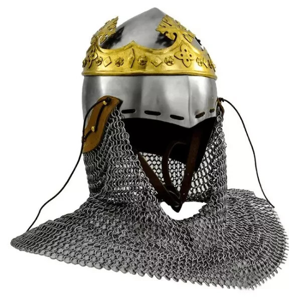 Robert the Bruce With Chainmail Helmet- 18 Gauge Steel for LARP/Reenactment Robert the Bruce With Chainmail Helmet- 18 Gauge Steel for LARP/Reenactment