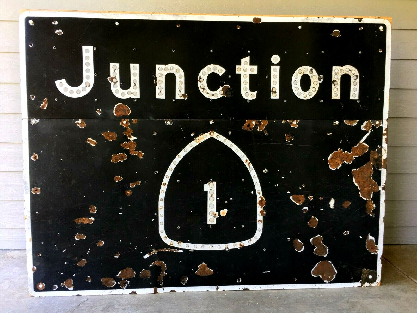 Vintage Porcelain Sign 50's era PCH California Pacific Coast Highway 1 Hwy. 1