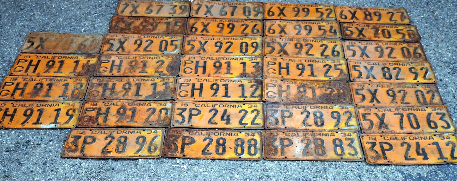 32- 1934 California License Plates **Rare Lot** 32- 1934 California License Plates **Rare Lot**