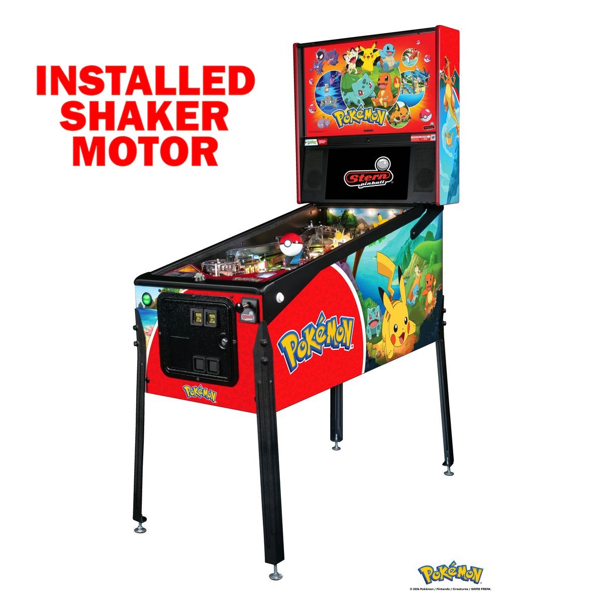 Stern Pokémon Premium Pinball Machine with Installed Shaker Motor Stern Pokémon Premium Pinball Machine with Installed Shaker Motor
