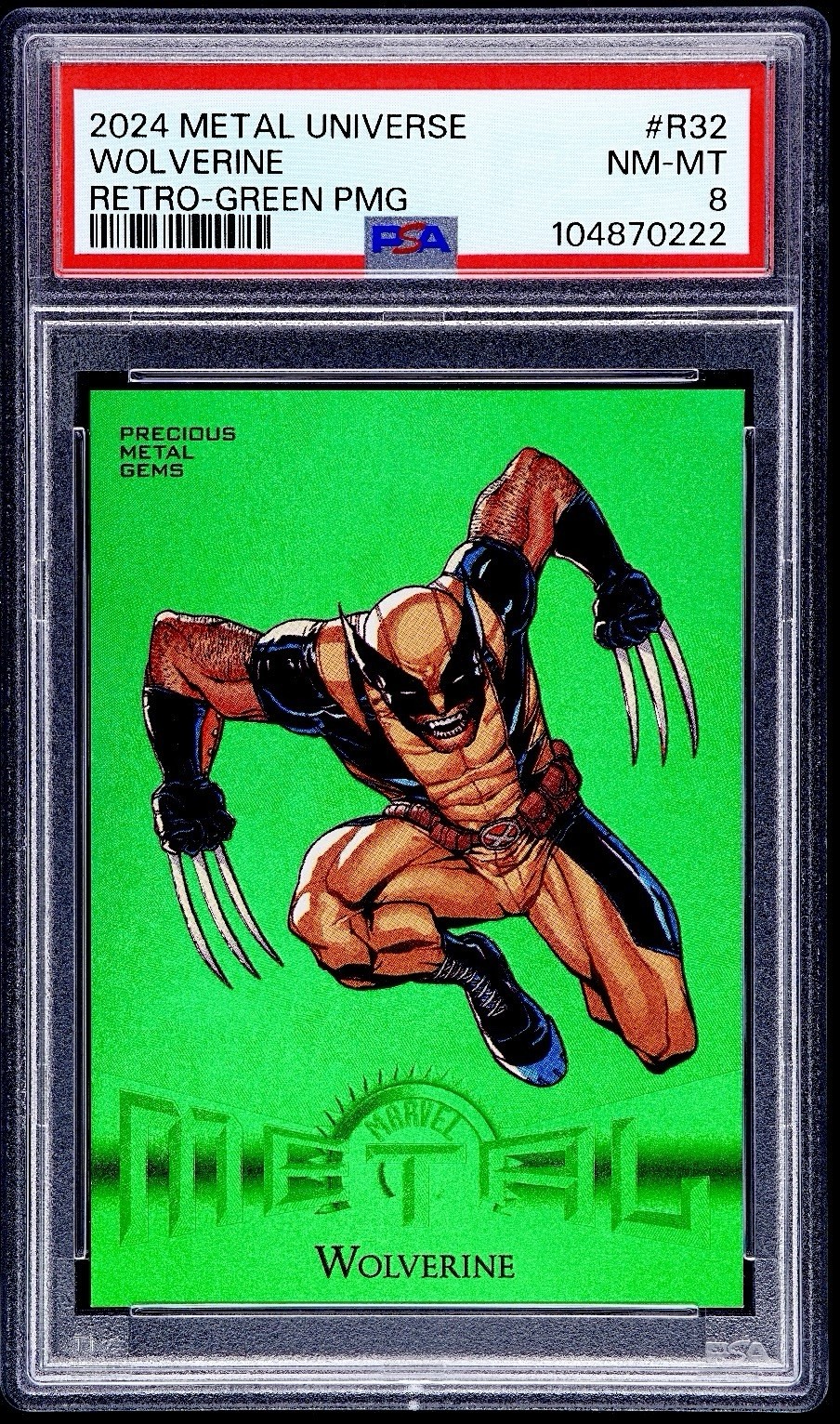 2024 Marvel Avengers WOLVERINE Retro PMG GREEN 💎 /10 💎 PRECIOUS METAL GEMS 🔥