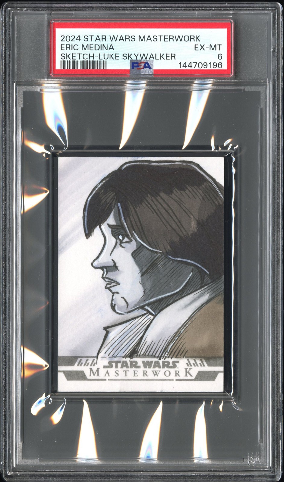 2024 TOPPS STAR WARS MASTERWORK SKETCH CARDS LUKE SKYWALKER ERIC MEDINA PSA 6
