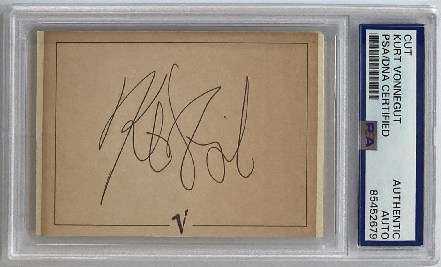 Author Kurt Vonnegut Signed Autograph 2.5 x 3.5 Cut - PSA DNA - FREE S&H
