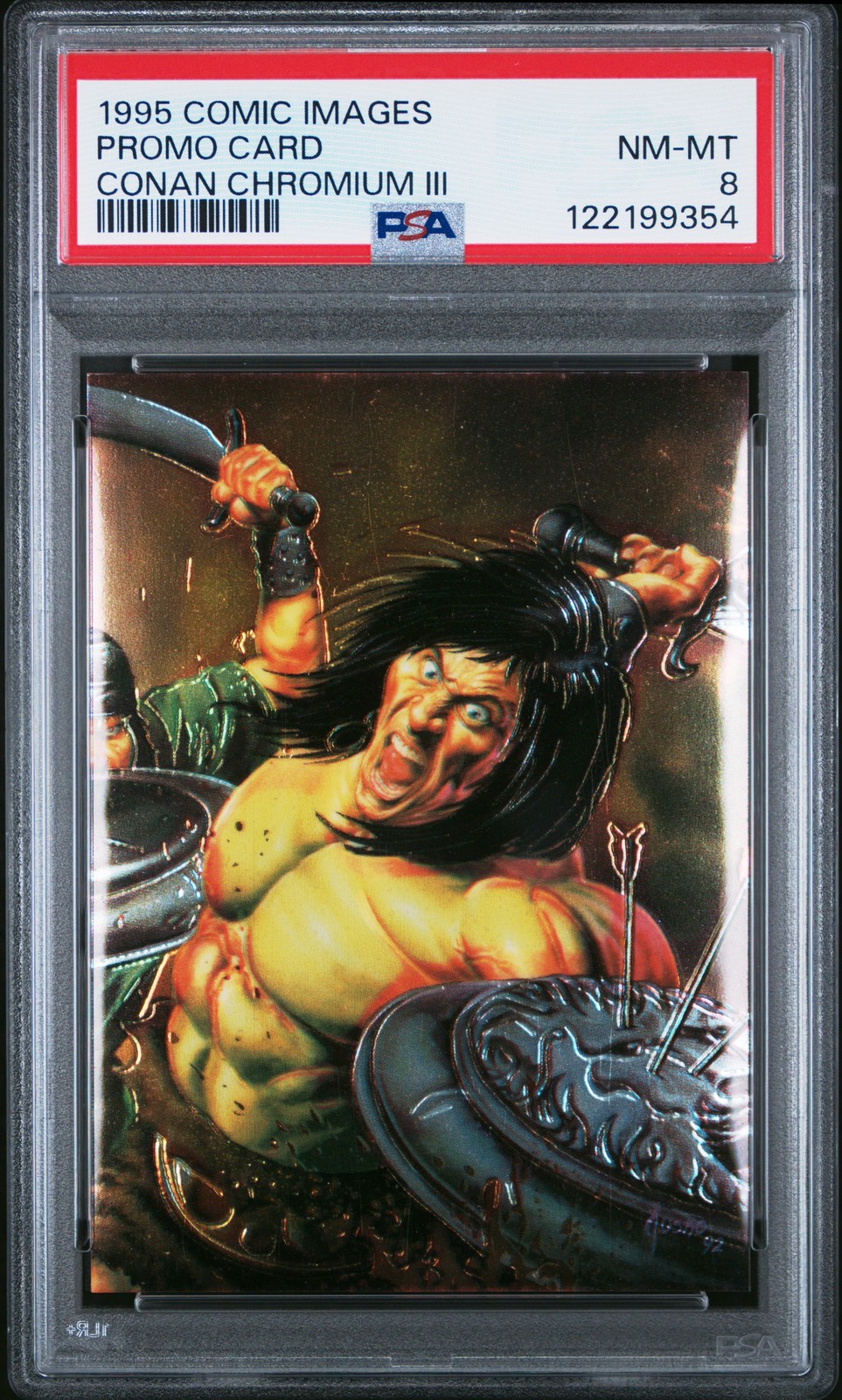 1995 COMIC IMAGES CONAN CHROMIUM III PROMO CARD PSA 8