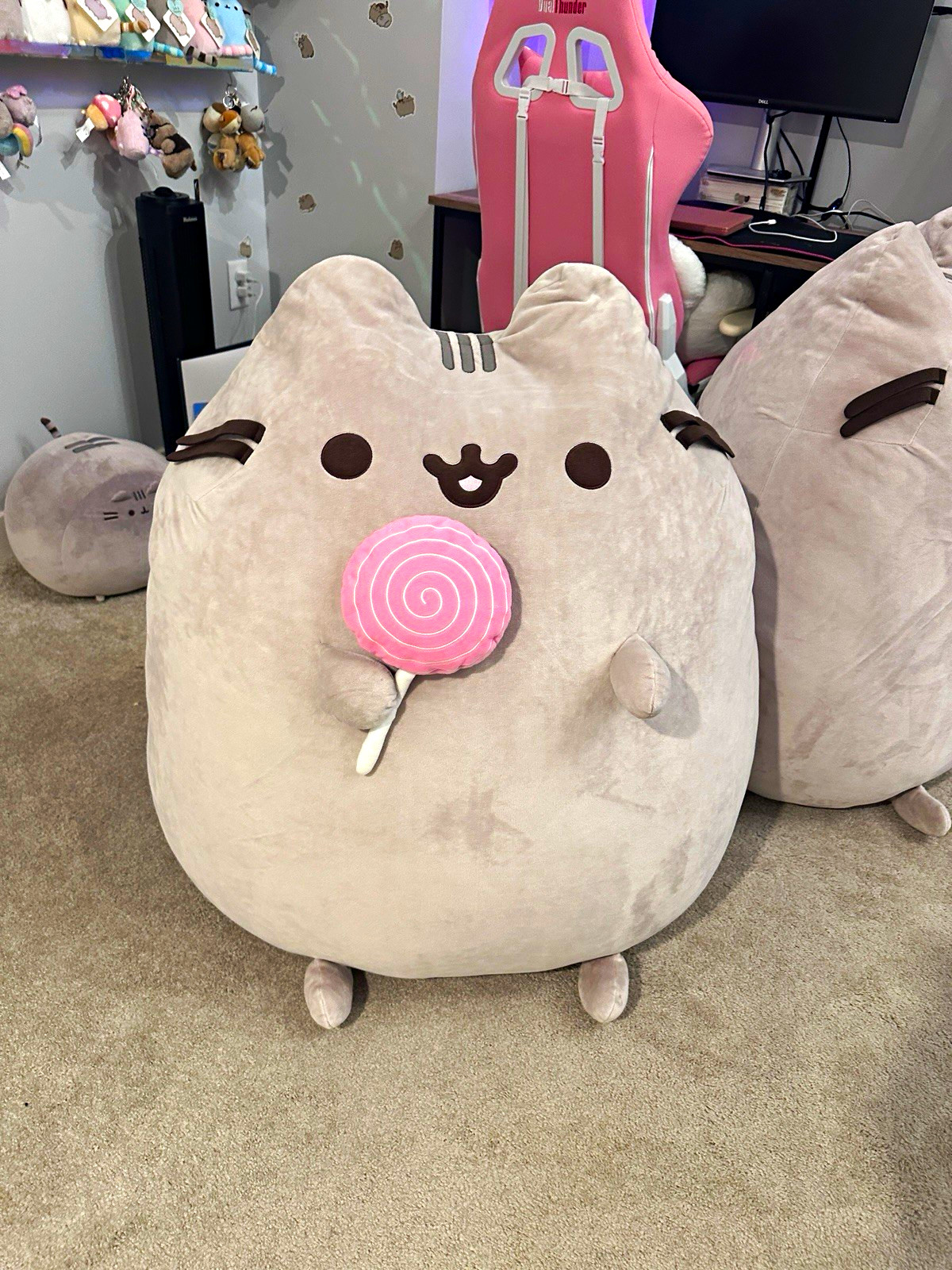Pusheen Cat Plush Gray with Pink Lollipop - COMPLETE COLLECTION Pusheen Cat Plush Gray with Pink Lollipop - COMPLETE COLLECTION