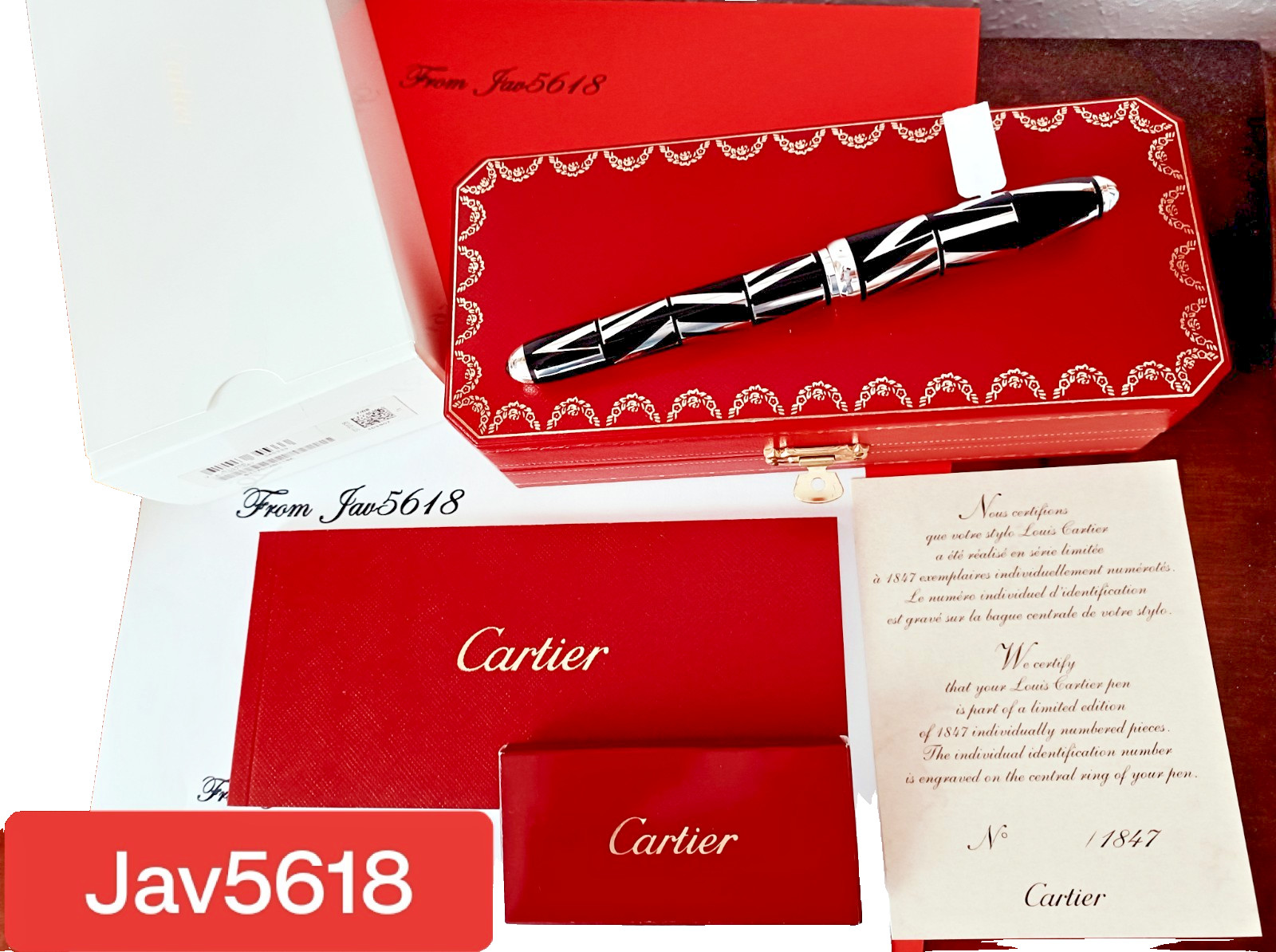 CARTIER LOUIS FOUNTAIN PEN ROMANS NUMERALS GOLD NIB,PASHA L.E 1847 DIABOLO NEW💎