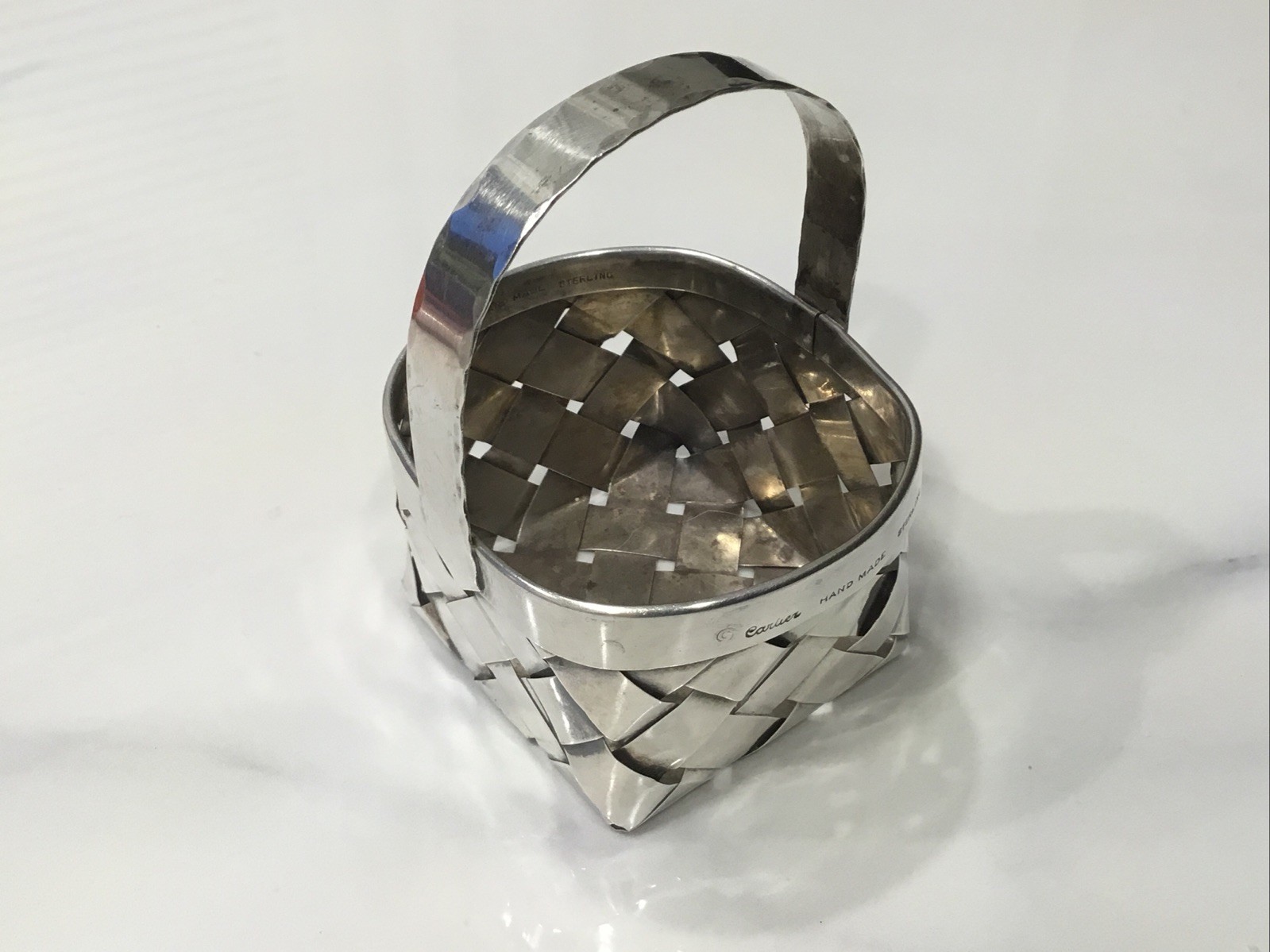 Vintage CARTIER Woven Sterling Silver Mini Basket Vintage CARTIER Woven Sterling Silver Mini Basket