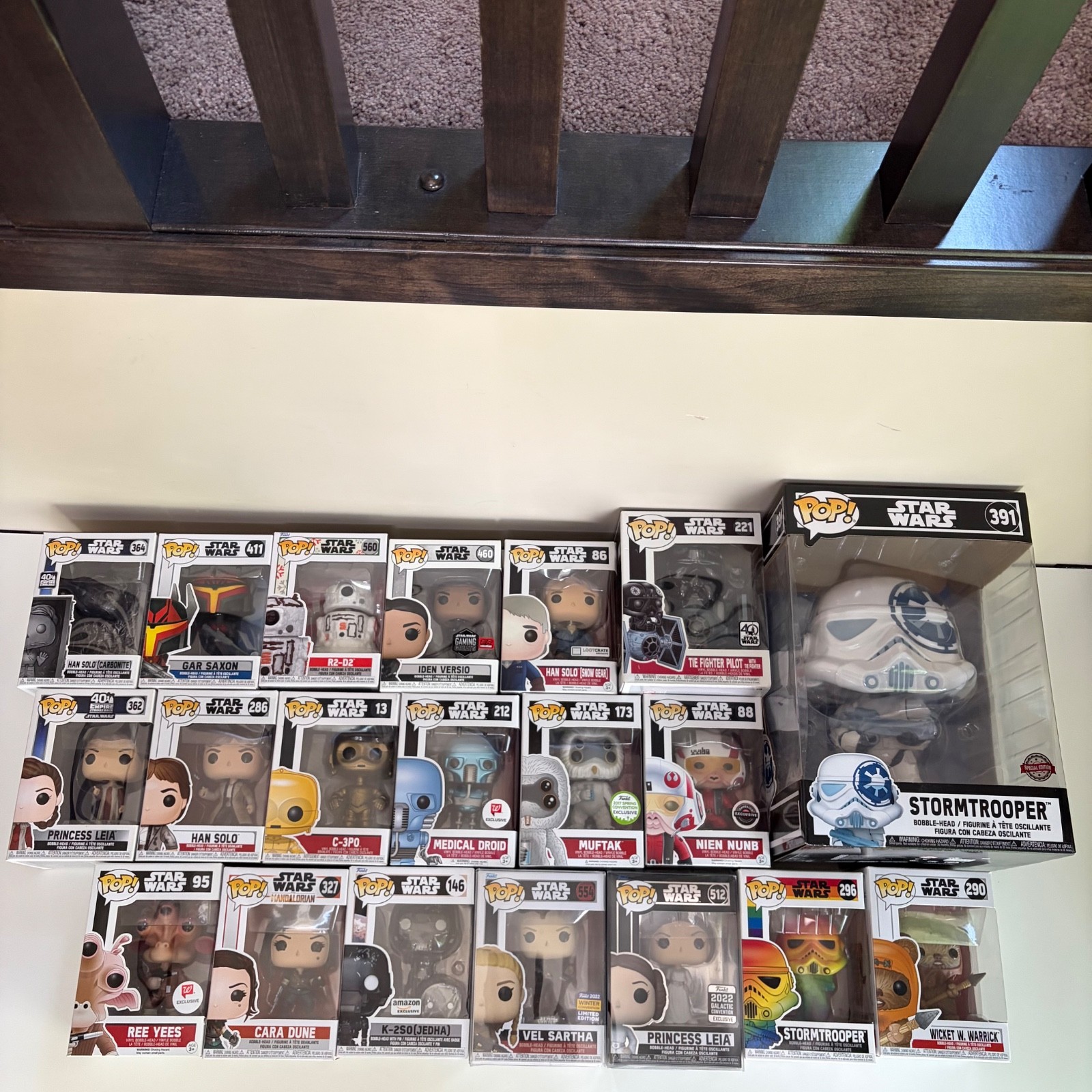 Funko Pop Star Wars Stormtrooper 391 Leia 512 Solo 86 Tie 221 C-3PO 13 R2-D2 560