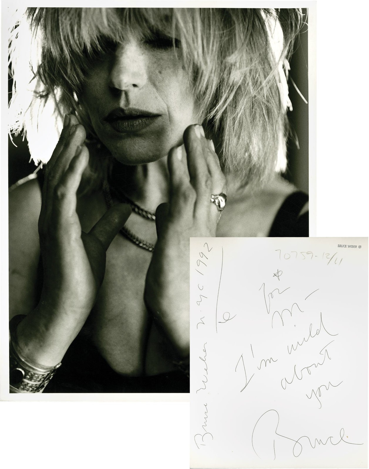 OVERSIZE PHOTOGRAPH OF MARIANNE FAITHFULL BY BRUCE WEBER Signed #131911
