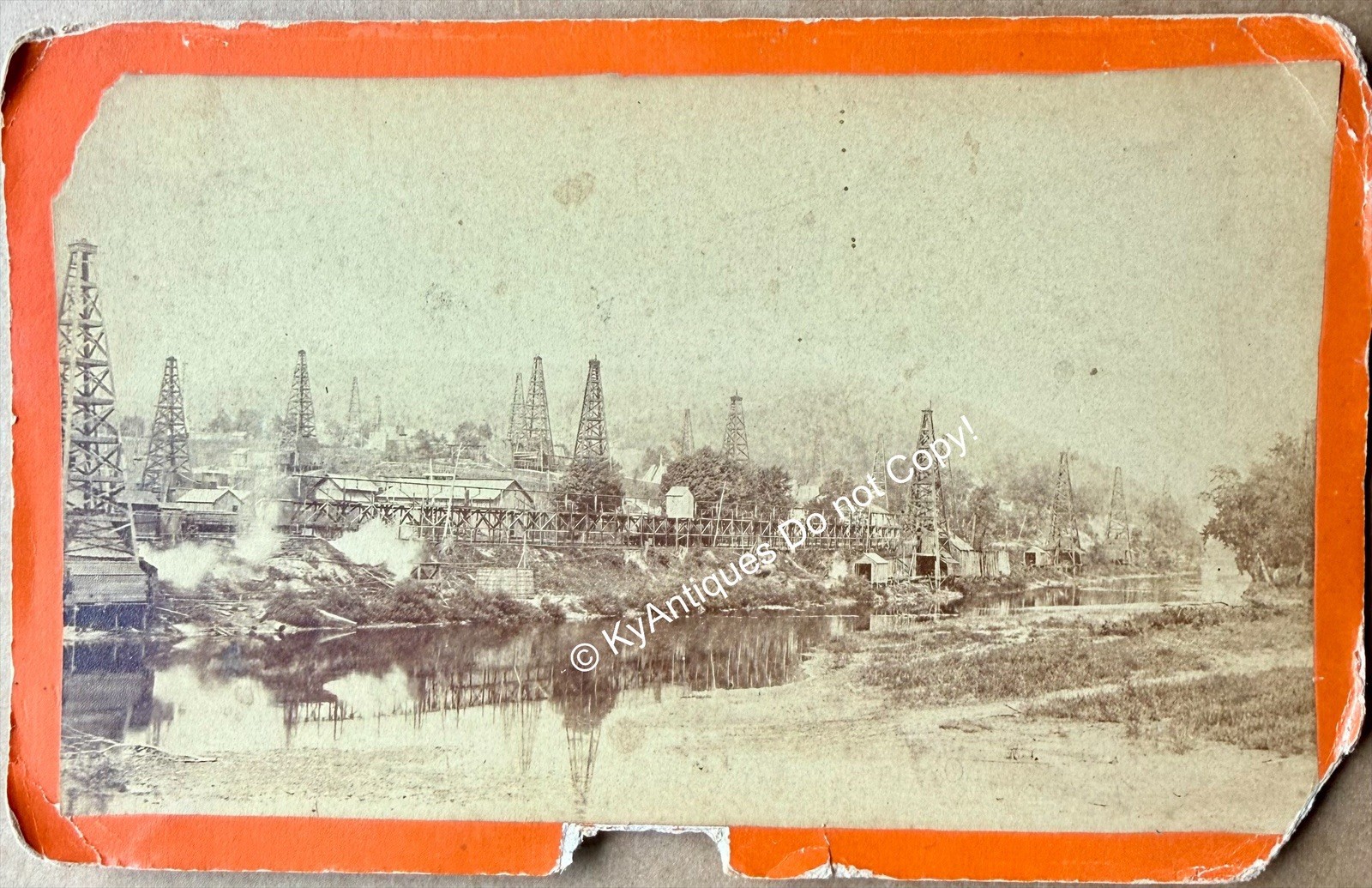 Glade Run Butler County Pennsylvania Oil Well Cabinet Card Boudoir Photo 1865 Glade Run Butler County Pennsylvania Oil Well Cabinet Card Boudoir Photo 1865