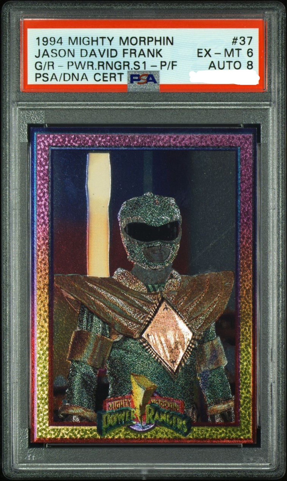 1994 Collect-a-Card Power Rangers #37 Green Ranger PSA 6 MINT Power Foil Rare 1994 Collect-a-Card Power Rangers #37 Green Ranger PSA 6 MINT Power Foil Rare