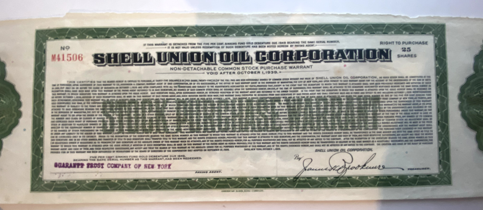 Stock Bond US National Gas Oil Shell Palmer  Pacific Union Texanna Certificate