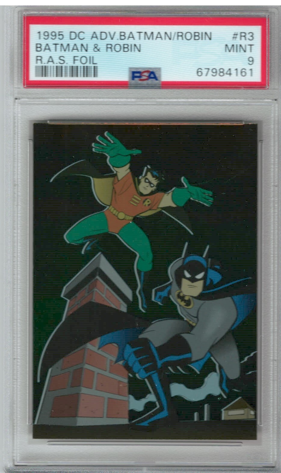 PSA Mint 9 1995 SkyBox The Adv of Batman & Robin R.A.S. Foil Insert Card POP 1 PSA Mint 9 1995 SkyBox The Adv of Batman & Robin R.A.S. Foil Insert Card POP 1