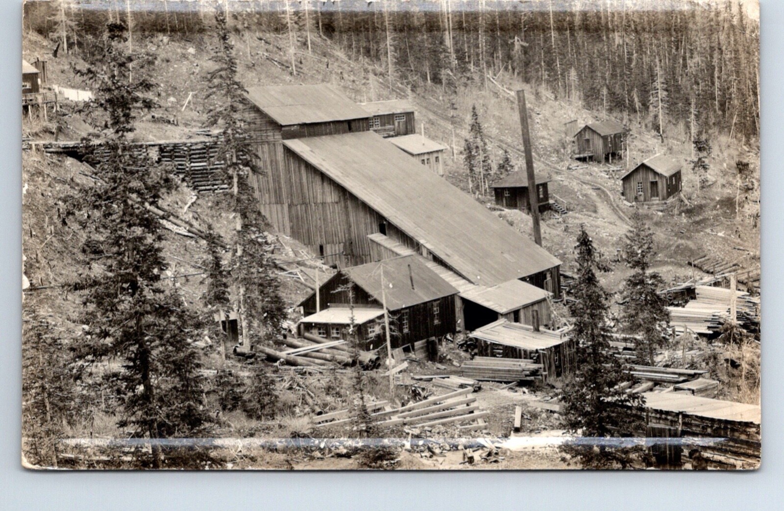 RPPC Real Photo Postcard Red River New Mexico Caribel Gold Mine Town View RARE