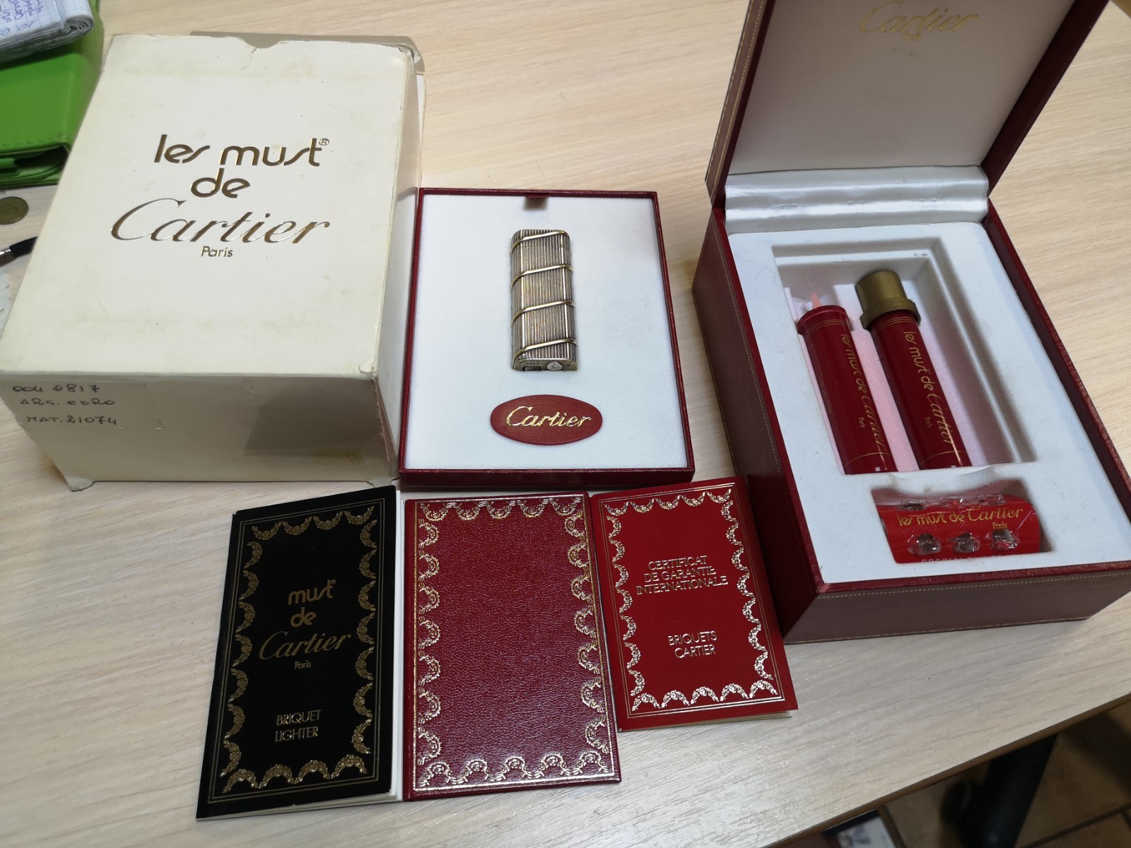 Cartier Solid Silver 925 Lighter with Factory 18k Solid Gold Strip