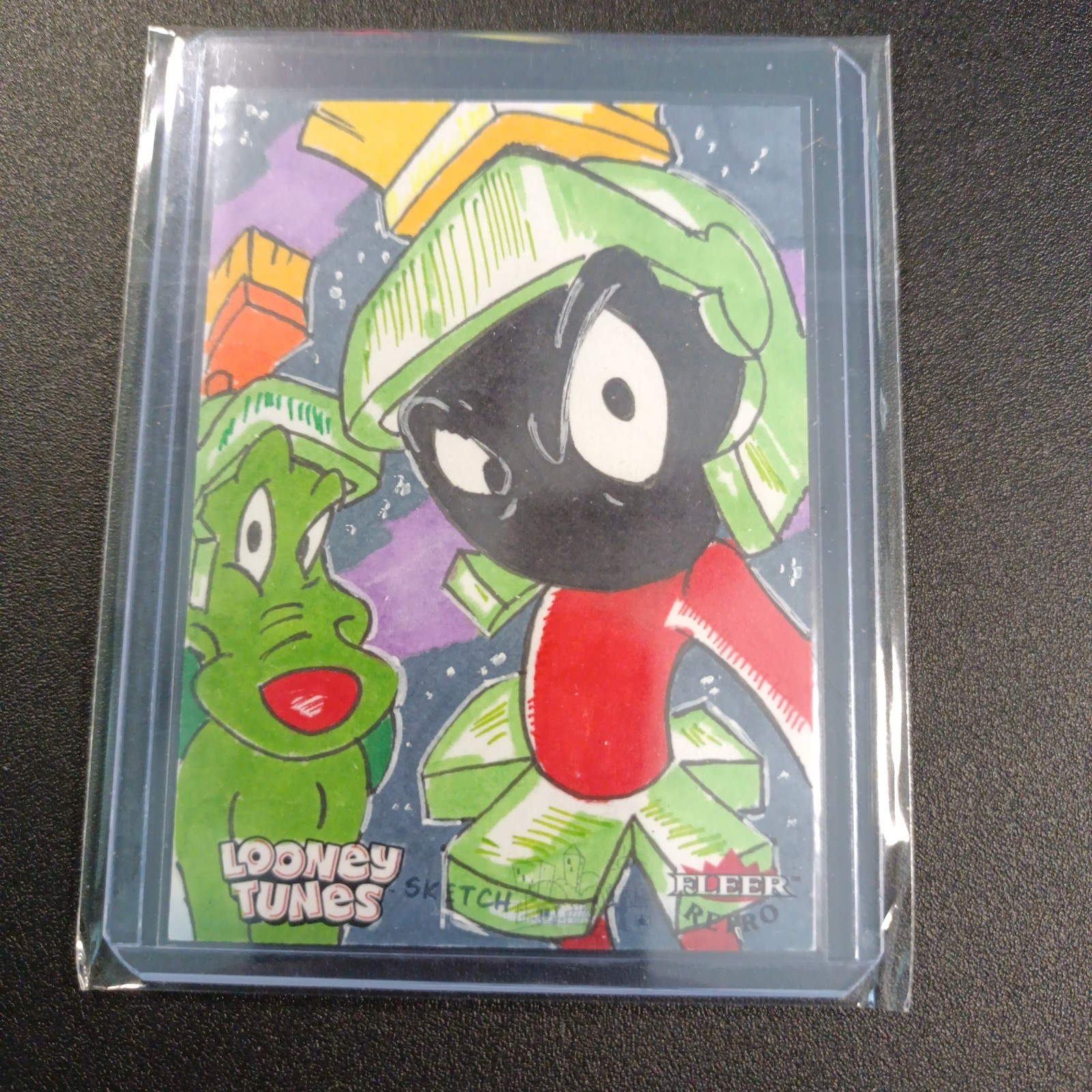 Looney Tunes # 1/1 Artist Sketch Marvin The Martian Fleer UD 2024 Case Hit 