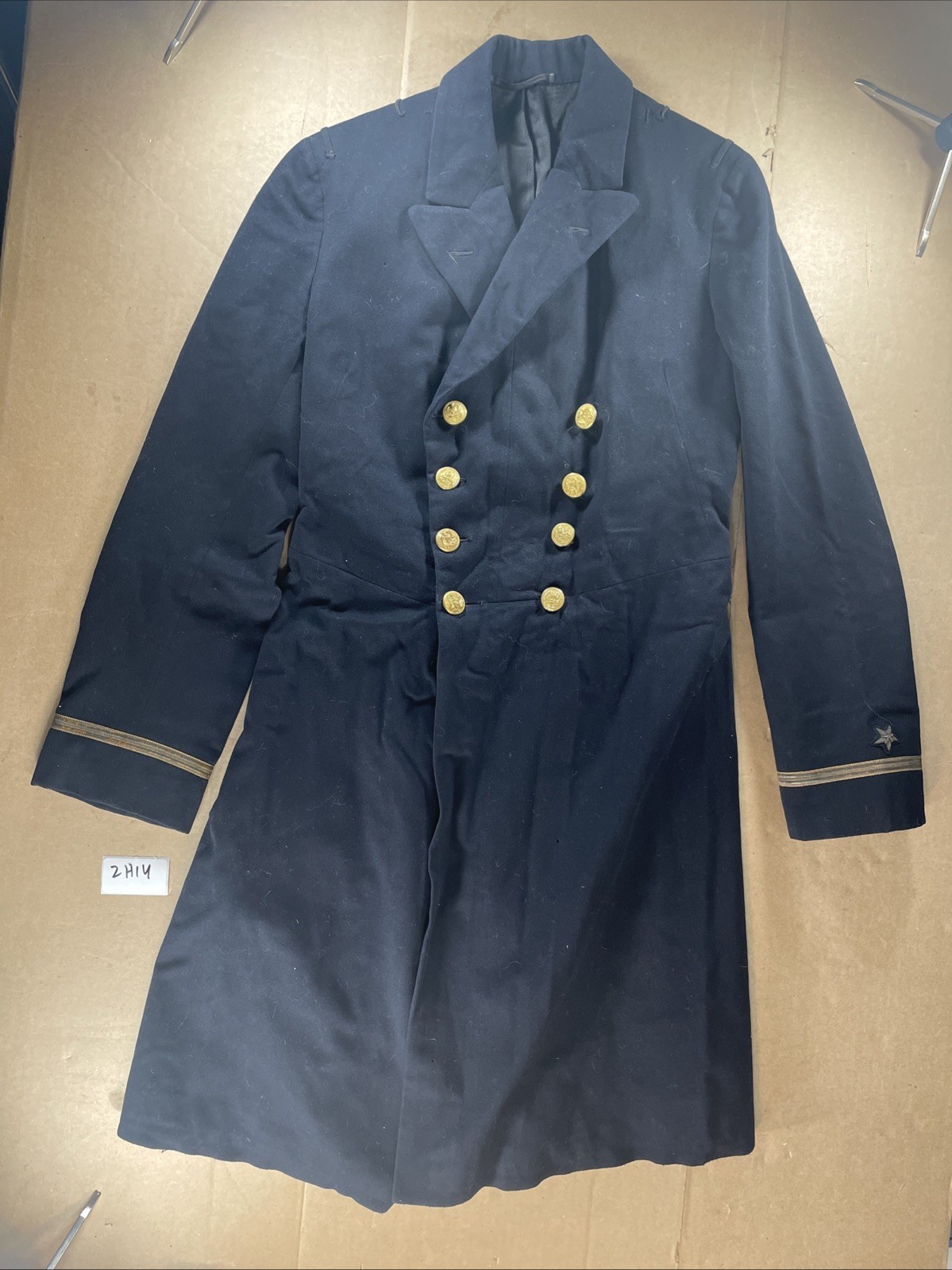 WW1 Officer Overcoat Named Wool Bullion 1920s US Navy USN Vintage Military 2H14 WW1 Officer Overcoat Named Wool Bullion 1920s US Navy USN Vintage Military 2H14