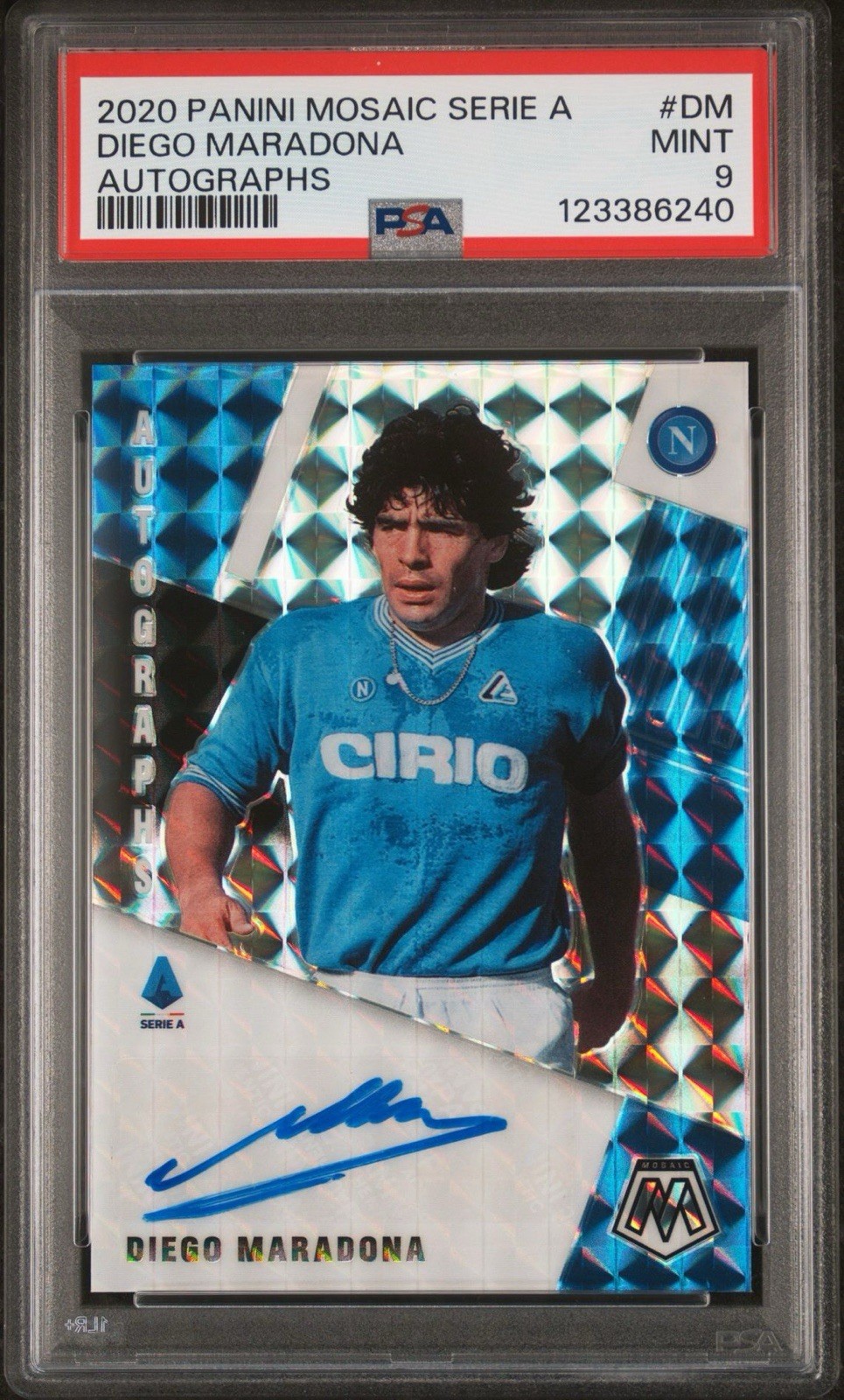 Diego Armando Maradona PSA9 Panini Mosaic Autograph