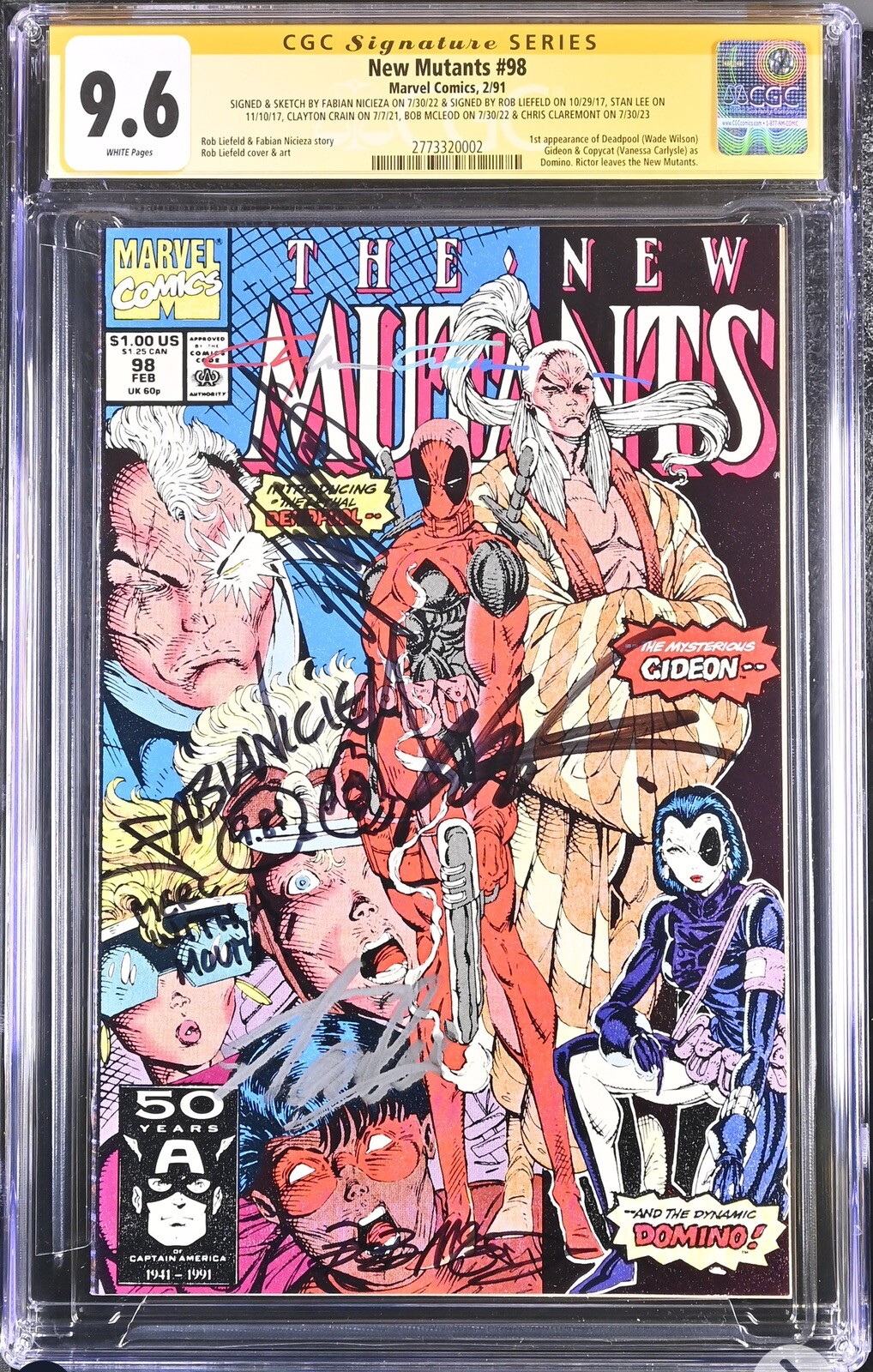 NEW MUTANTS #98 CGC SS x6 BY ALL CREATORS Pop 1 Of 1 NEW MUTANTS #98 CGC SS x6 BY ALL CREATORS Pop 1 Of 1