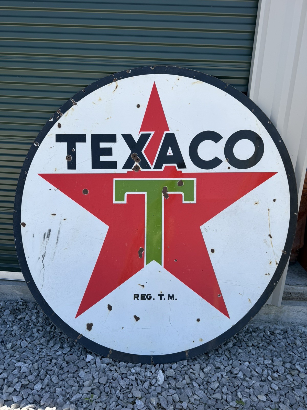 Vintage 1939 Texaco Porcelain Double Sided 6 foot Antique Sign USA VERY RARE Vintage 1939 Texaco Porcelain Double Sided 6 foot Antique Sign USA VERY RARE