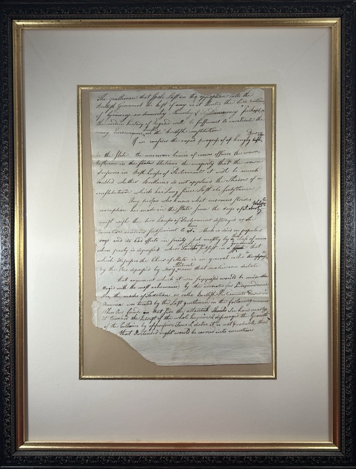 RARE Revolutionary War-Dated Manuscript, Detailed Critique of British Government RARE Revolutionary War-Dated Manuscript, Detailed Critique of British Government