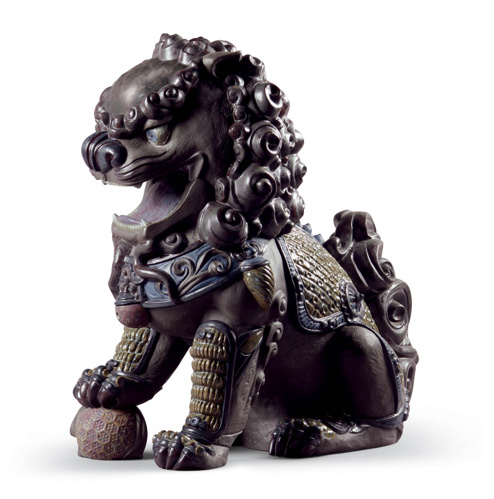 Lladró Oriental Lion (Black) – Ref. 01001985 – Retired 2023 – Rare Porcelain Scu