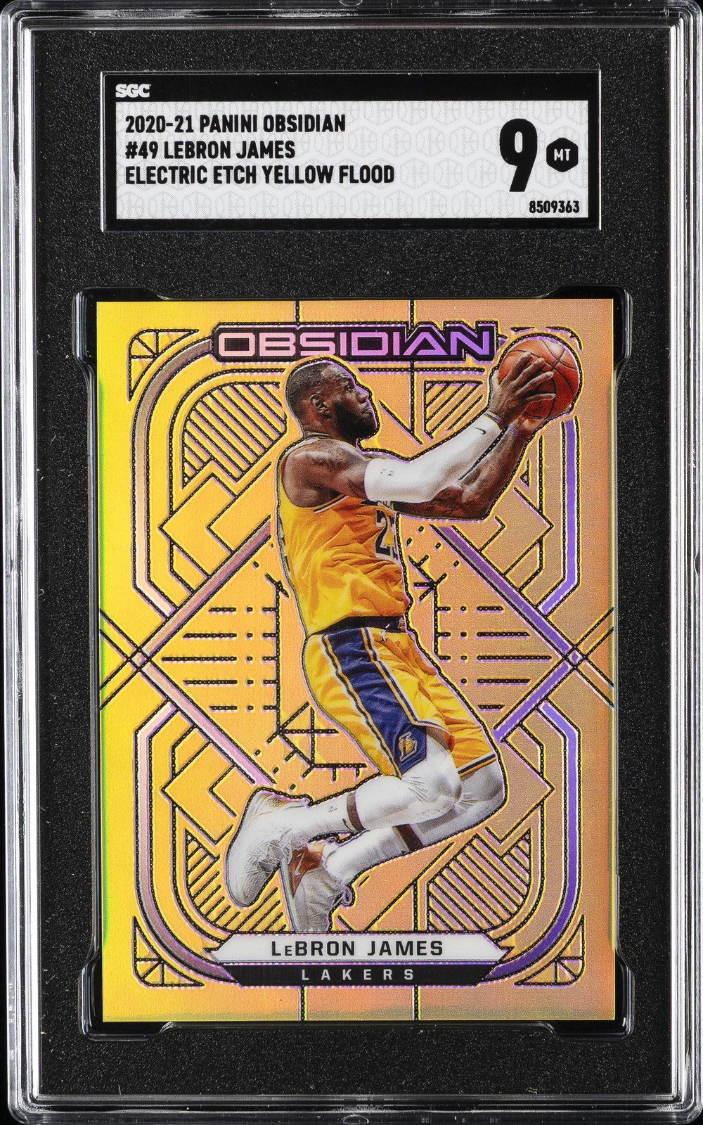 2020-21 PANINI OBSIDIAN EE YELLOW FLOOD #49 LEBRON JAMES SGC 9 2020-21 PANINI OBSIDIAN EE YELLOW FLOOD #49 LEBRON JAMES SGC 9