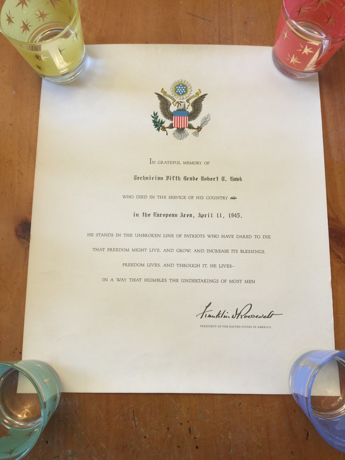 WW2 Fallen Soldier Historical Letter Signed By FDR Franklin Delano Roosevelt WW2 Fallen Soldier Historical Letter Signed By FDR Franklin Delano Roosevelt