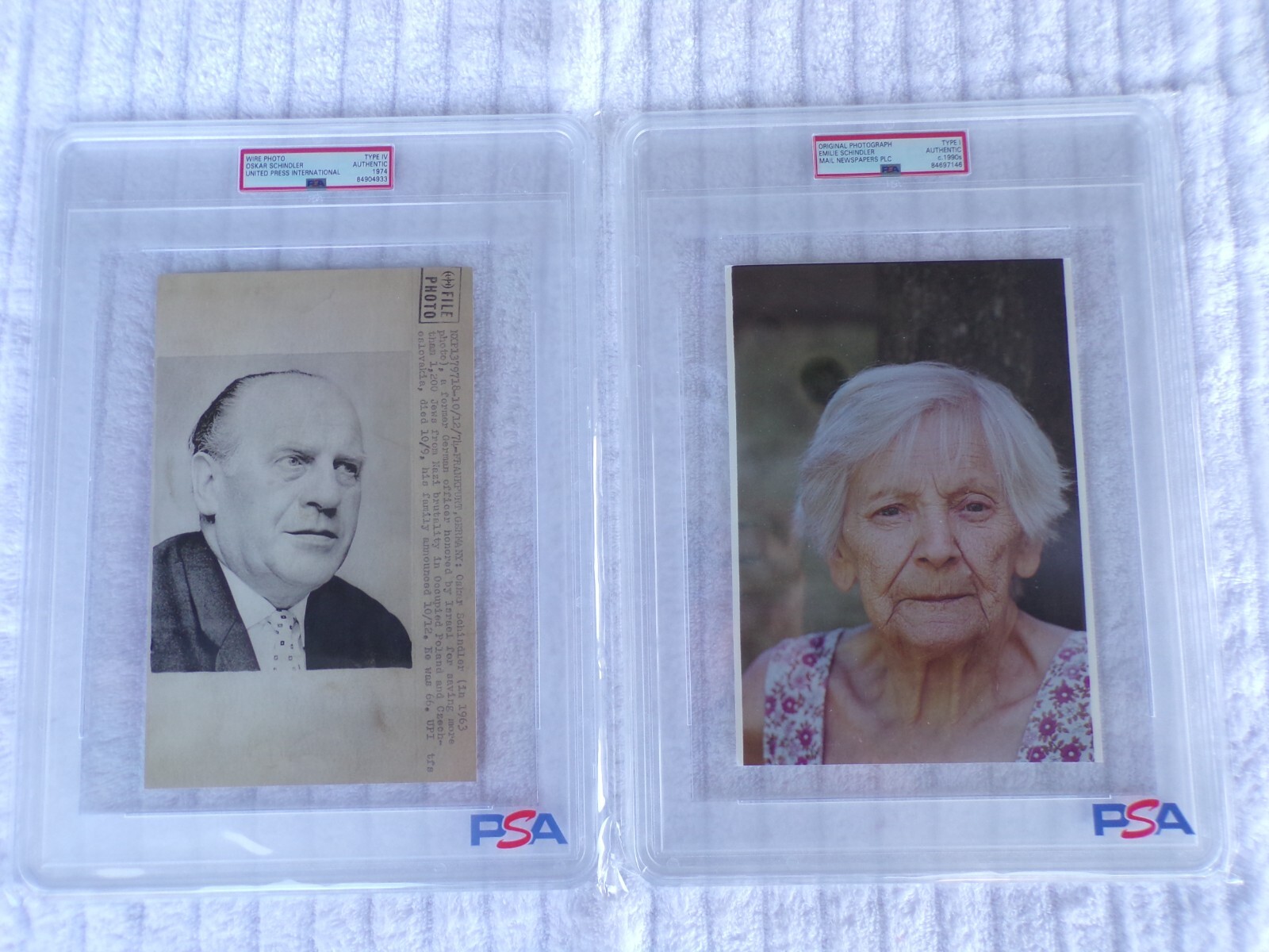 OSKAR & EMILIE SCHINDLER PSA AUTHENTICATED PHOTO WORLD WAR II HOLOCAUST HEROES 