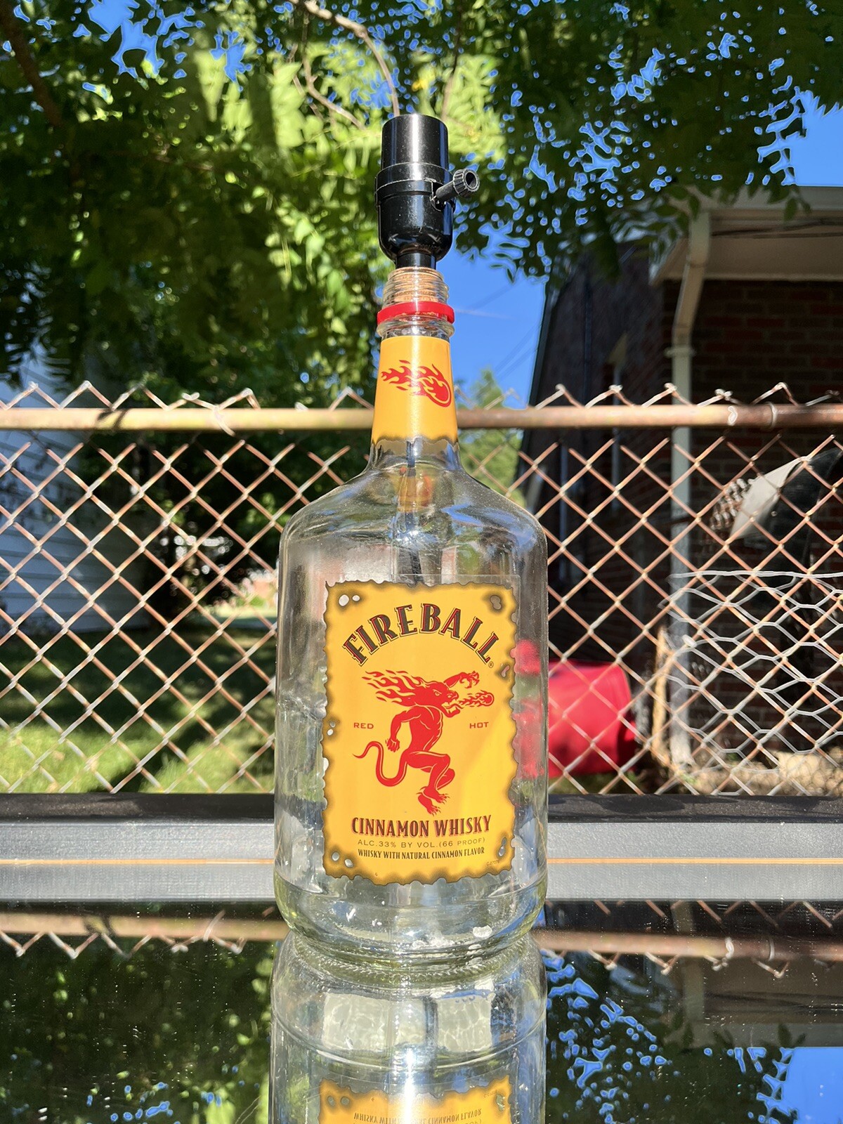 FireBall Cinnamon Whiskey Up Cycled Lamp Great Decoration Refurbished FireBall Cinnamon Whiskey Up Cycled Lamp Great Decoration Refurbished