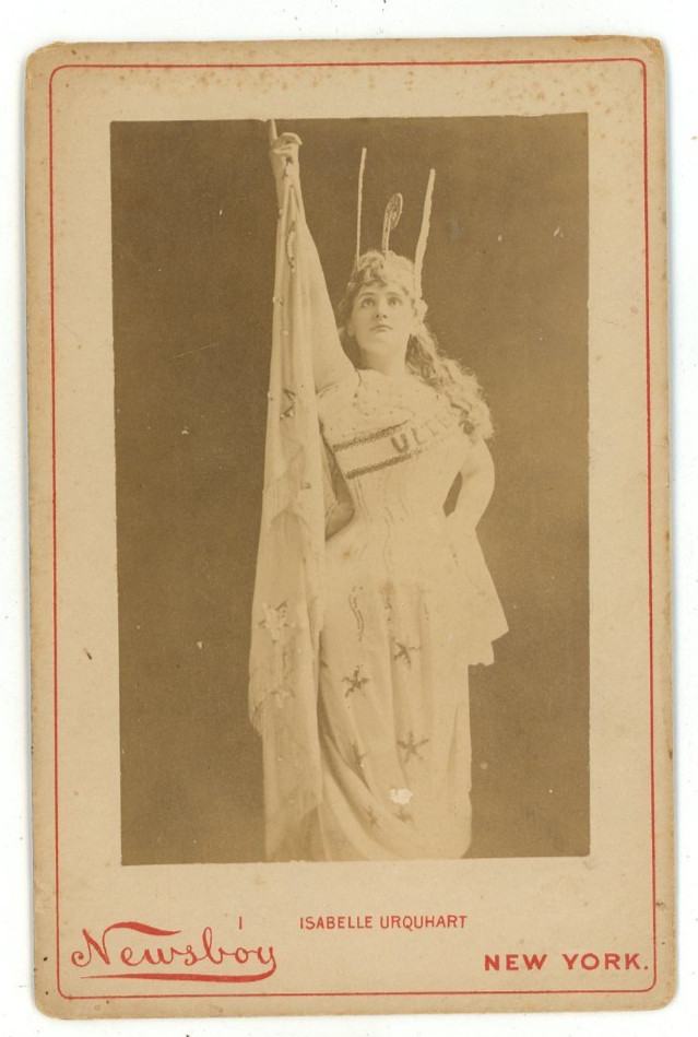 Vintage Newsboy Cabinet Card Actress & Opera Singer Isabelle Urquhart Vintage Newsboy Cabinet Card Actress & Opera Singer Isabelle Urquhart
