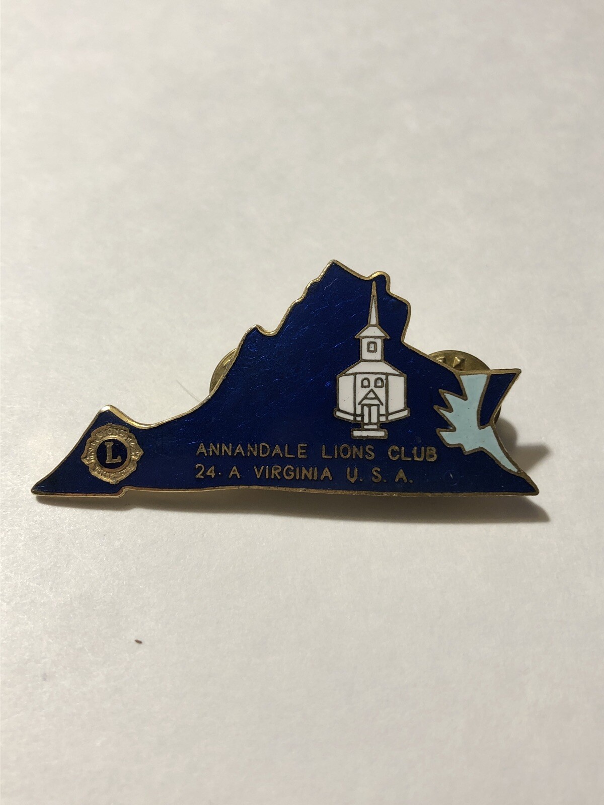 Vintage 24-A Virginia Annandale Chapel 1846 Lions Club Pin Vintage 24-A Virginia Annandale Chapel 1846 Lions Club Pin