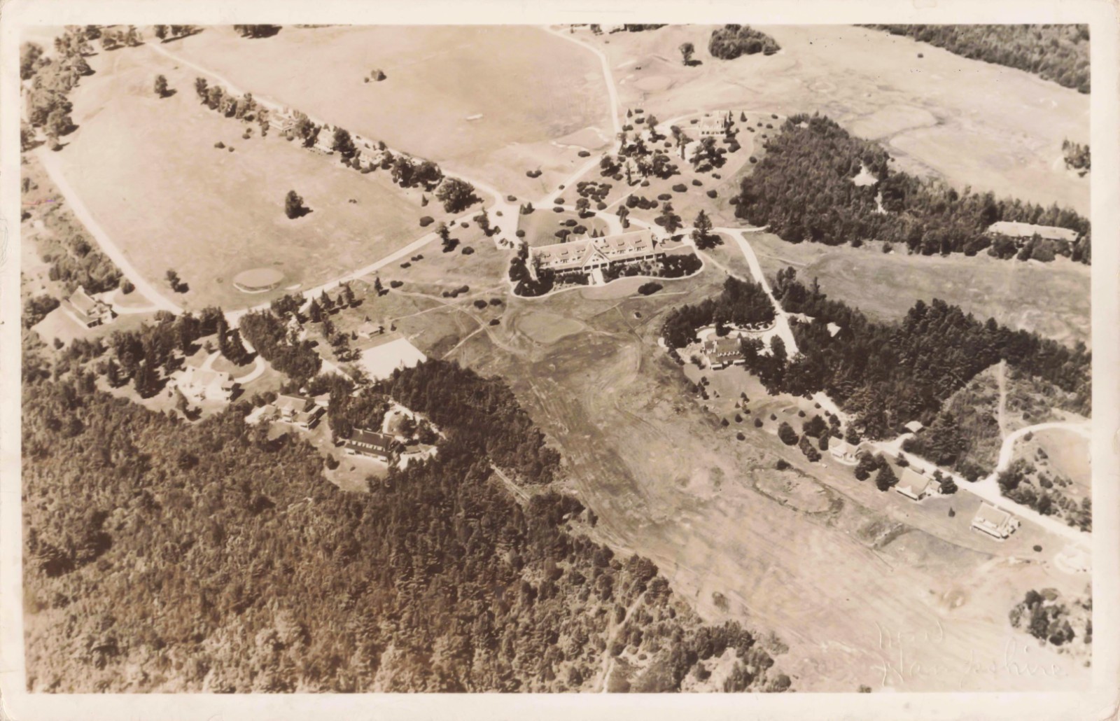 Bald Peak Colony Club Melvin Village NH Vintage Aerial Postcard RPPC 1920s RARE Bald Peak Colony Club Melvin Village NH Vintage Aerial Postcard RPPC 1920s RARE