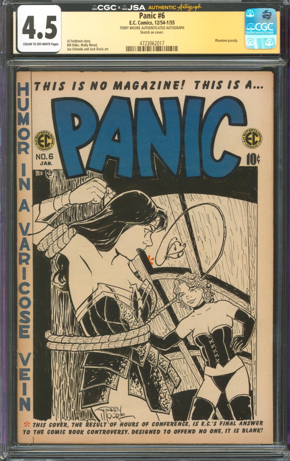 Panic #6 CGC 4.5 E.C. Comics 1954 Signed by Terry Moore w/ Strangers in Paradise Panic #6 CGC 4.5 E.C. Comics 1954 Signed by Terry Moore w/ Strangers in Paradise