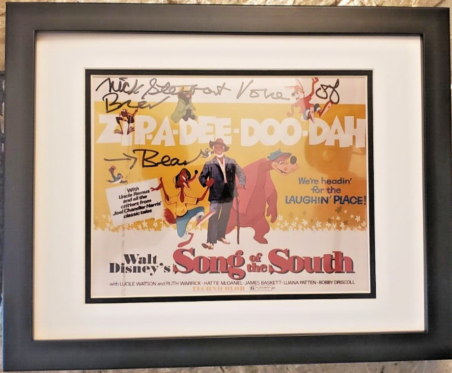 💚 signed Nick Stewart Song of the South original voice Brer Bear Frame JSA