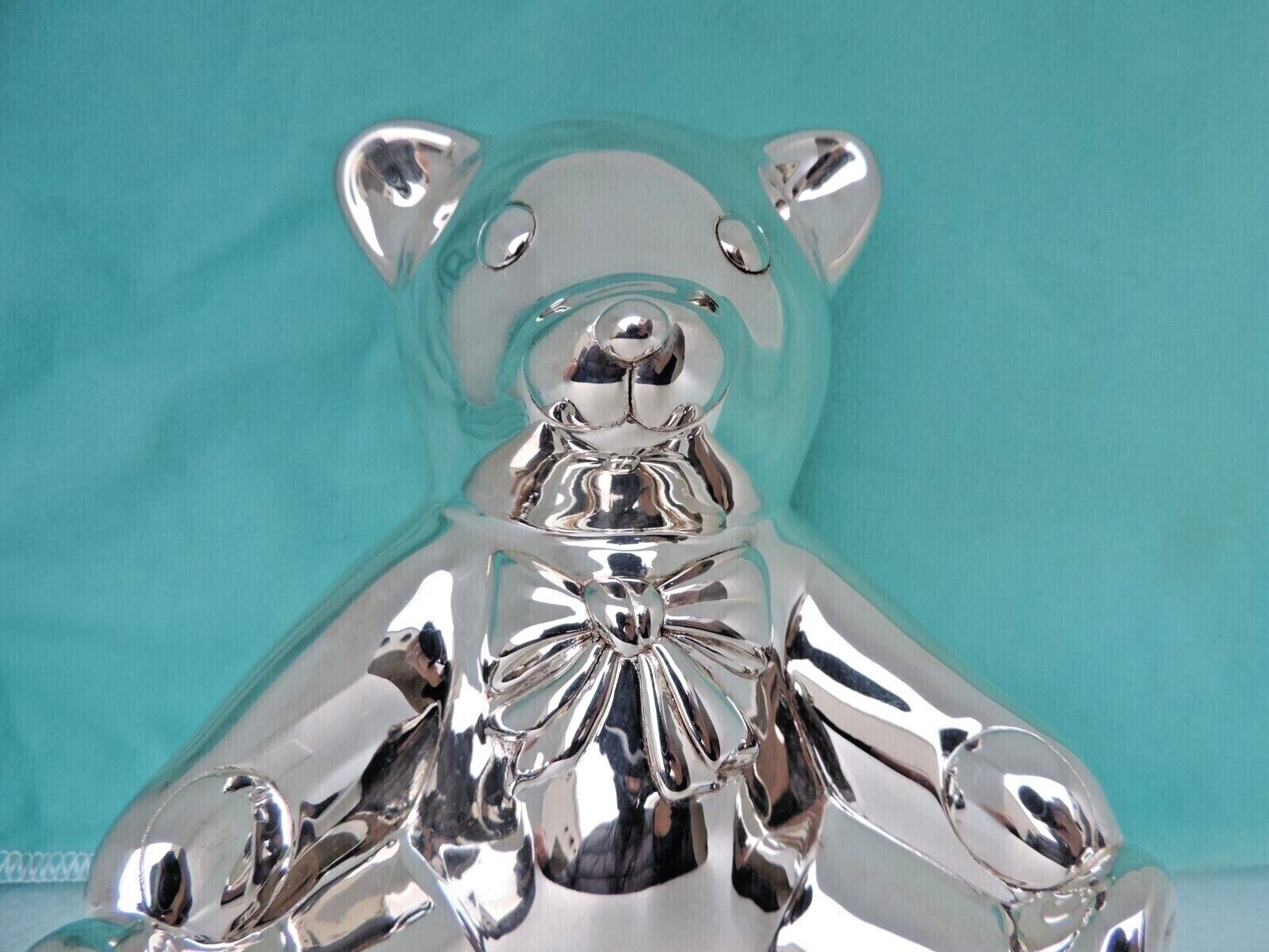 Tiffany & Co. Brand New Sterling Silver Teddy Bear Piggy Bank
