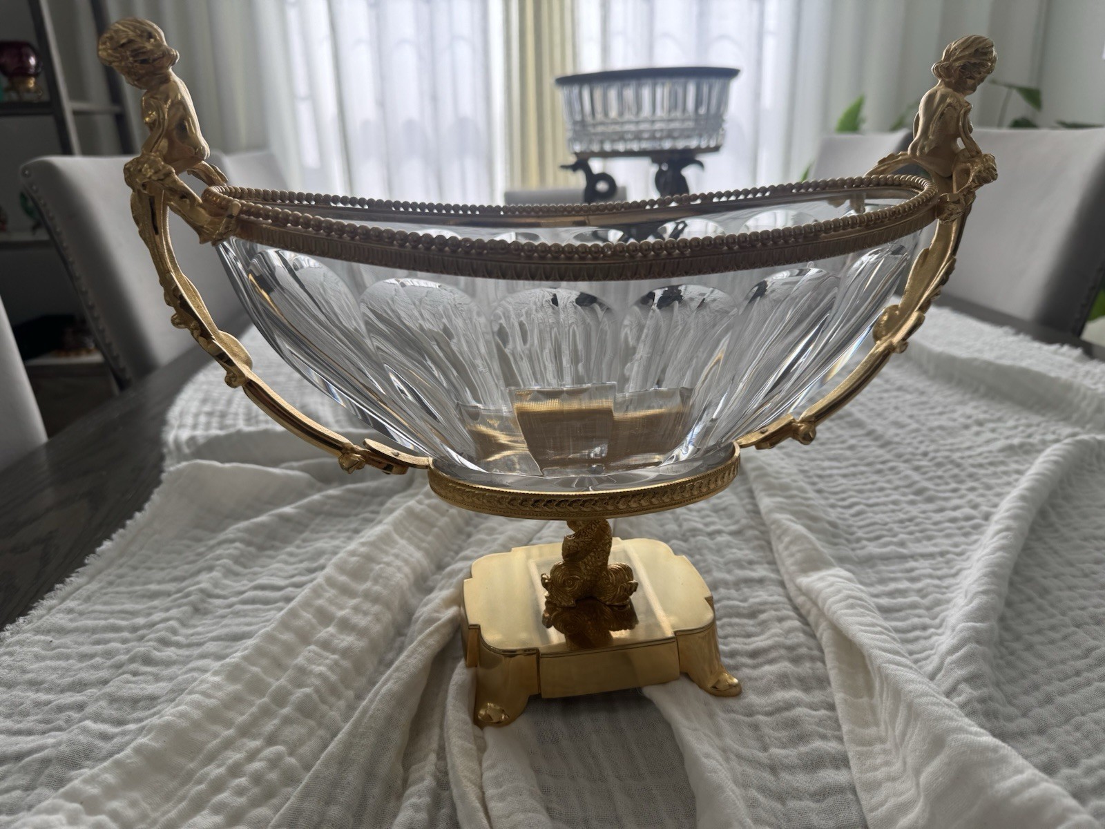 Signed “ Martine Benito “ French Empire-style Gilt Bronze And Crystal Signed “ Martine Benito “ French Empire-style Gilt Bronze And Crystal