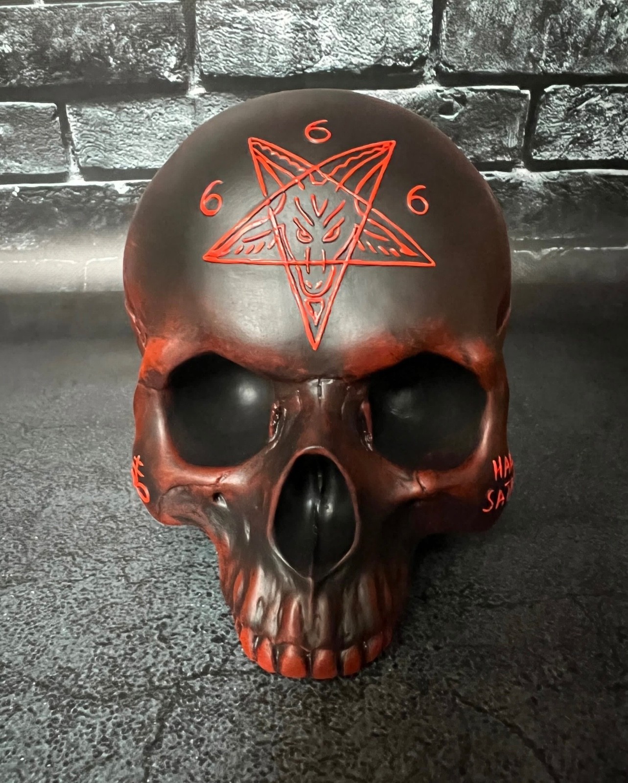 Baphomet Skull Statue Occult Satanic Gothic Decor Hail Satan 666