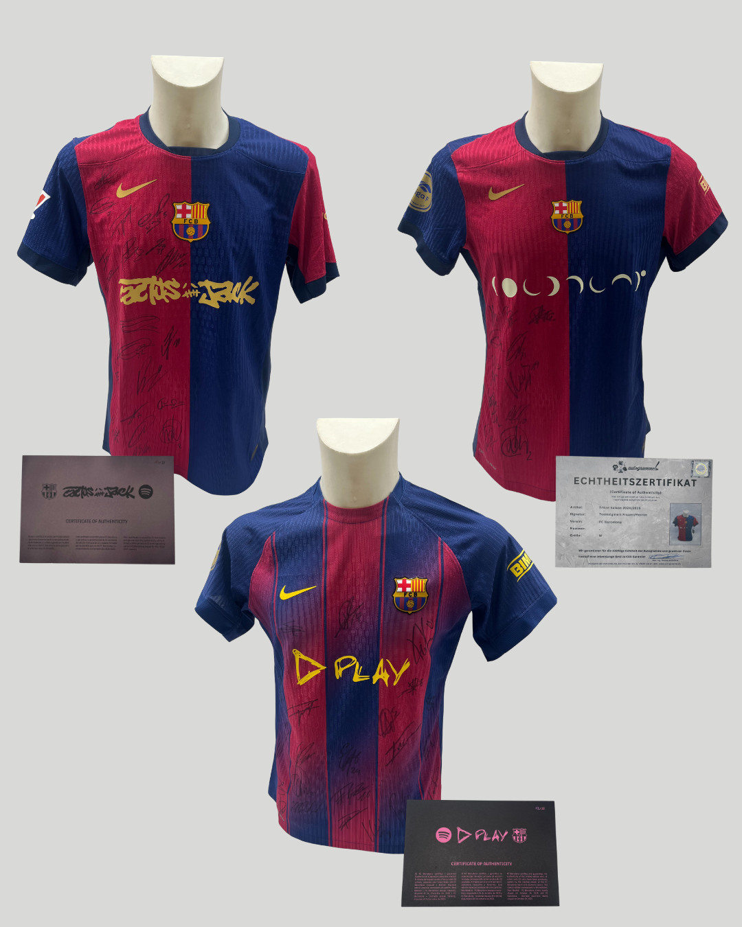 FC Barcelona X Travis Scott, Coldplay & Ed Sheeran Team Signed Limited Nike