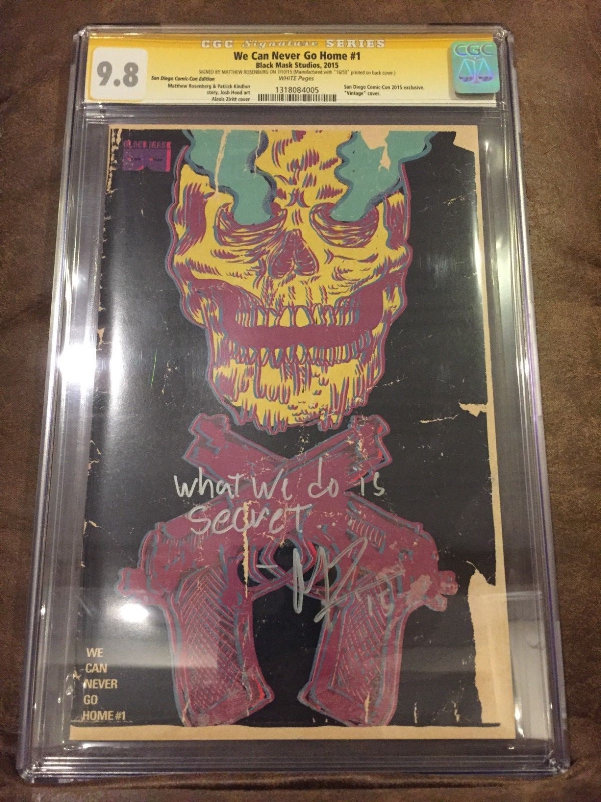 CGC 9.8 WE CAN NEVER GO HOME #1 SIGNED & QUOTE MATTHEW ROSENBURG SDCC 2015 RARE